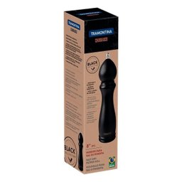 Moedor de Pimenta e Sal Tramontina Black em Cerâmica com Recipiente de Madeira 8" - 2