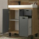 Ver imagem 5 de Gabinete de Banheiro 80cm com Cuba e Espelheira Cinza/Carvalho Berlin/Sagrado