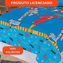 Jogo de Cama Infantil Lepper Liga da Justiça Solteiro 2 Peças Microfibra Azul - 7
