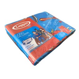 Jogo de Cama Infantil Lepper Liga da Justiça Solteiro 2 Peças Microfibra Azul - 4