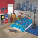 Ver imagem 2 de Jogo de Cama Infantil Lepper Liga da Justiça Solteiro 2 Peças Microfibra Azul