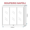 Ver imagem 4 de Guarda-Roupa Casal com Espelho 3 Portas 3 Gavetas Nápoli