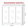 Guarda-Roupa Casal com Espelho 3 Portas 3 Gavetas Nápoli - 4