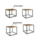 Ver imagem 3 de Kit 4 Mesas de Centro Industrial Cube - Carvalho/Preto