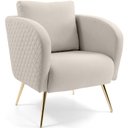 Ver imagem 1 de Poltrona Decorativa Dana Tressê Pés Palito Gold Linho Palha - Nexta Casa