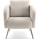 Ver imagem 3 de Poltrona Decorativa Dana Tressê Pés Palito Gold Linho Palha - Nexta Casa