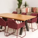 Ver imagem 3 de Mesa de Jantar Bilbau 8 Lugares Retangular Madeira Maciça 200cm Natural