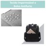 Bolsa Mochila Maternidade Land Luxury Original Impermeável Térmica - Cinza com Pret - 4