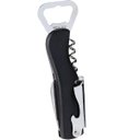 Ver imagem 2 de Canivete Saca Rolhas Gourmet Vinho Abridor Tampa Garrafa Rosca 3 em 1 Metal Inox Presente Vintage