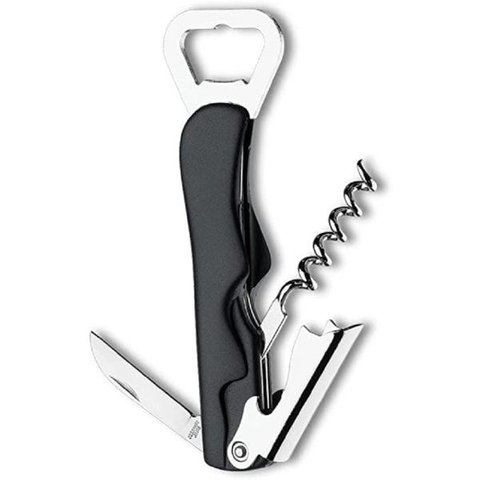 Canivete Saca Rolhas Gourmet Vinho Abridor Tampa Garrafa Rosca 3 em 1 Metal Inox Presente Vintage