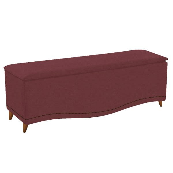 Calçadeira Estofada Yasmim 140cm Casal Corano Bordô - Adj Decor - 1
