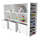 Ver imagem 2 de Organizador Infantil Newton com Baús e Porta Carrinhos MDF Branco Woodcore