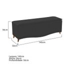 Ver imagem 3 de Calçadeira Estofada Yasmim 140cm Casal Corano Preto - Adj Decor