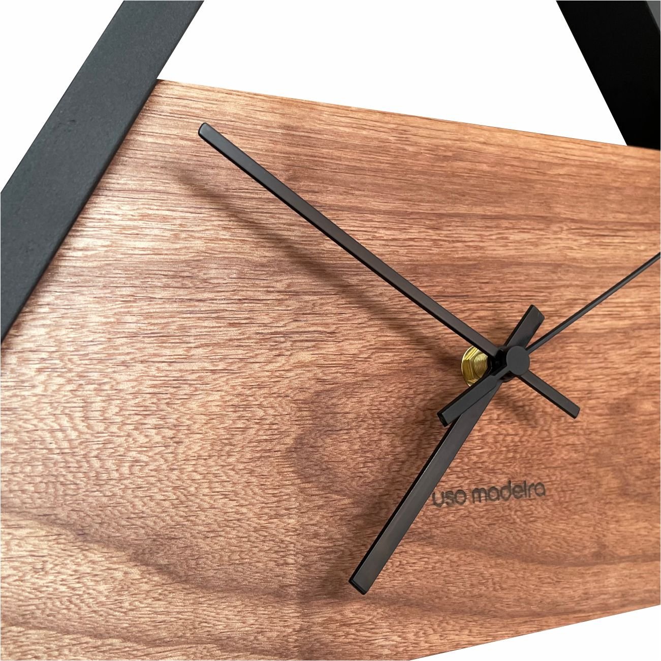 Relógio de Parede em Madeira Grande 50cm Design Industrial - Jequitibá - 4