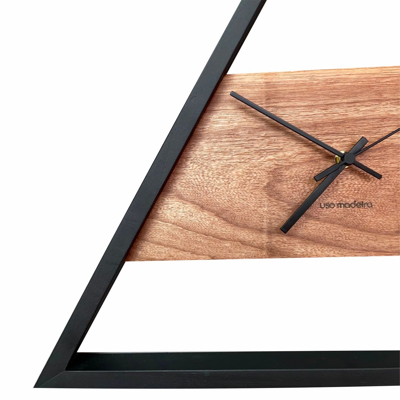 Relógio de Parede em Madeira Grande 50cm Design Industrial - Jequitibá - 2