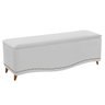 Calçadeira Estofada Yasmim 160cm Queen Size Suede Branco - Adj Decor - 1