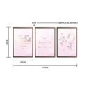 Ver imagem 6 de Quadro 60x40cm 3pçs Love Flores Moldura Rose Vidro