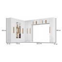 Ver imagem 4 de Guarda-roupa Modulado Cecília 15 Portas 2 Gavetas com Espelho Branco - Pnr Móveis