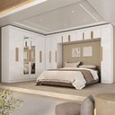 Ver imagem 1 de Guarda-roupa Modulado Cecília 15 Portas 2 Gavetas com Espelho Branco - Pnr Móveis