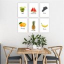 Ver imagem 1 de Quadro decorativo 30x20 Frutas nome Inglês Moldura