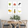 Quadro decorativo 30x20 Frutas nome Inglês Moldura - 1