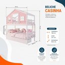 Ver imagem 5 de Beliche Solteiro Casinha Dos Sonhos com Varanda e 02 Gavetas Madeira Maciça Housin