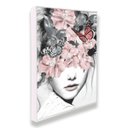 Ver imagem 2 de Quadro 70x50 Mulher com Borboleta Moldura Canvas