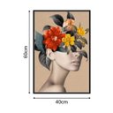 Ver imagem 3 de Quadro 70x50 Mulher Florida Fundo Laranja Canvas