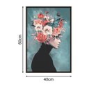 Ver imagem 3 de Quadro 70x50 Mulher Florida Fundo Verde Canvas