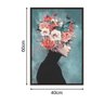 Quadro 70x50 Mulher Florida Fundo Verde Canvas - 3