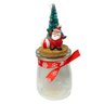 Pote De Vidro Natalino Decorativo Resina Enfeite 100ml - Papai Noel Com Árvore - 1