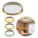 Ver imagem 1 de Plafon LED Sobrepor Yael Redondo 25W Dourado c/ Branco 3 Cores de Luz Luminatti ST3357