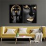 Quadro 70x50cm 2pçs Mulheres Dourado Canvas - 1