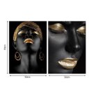 Ver imagem 3 de Quadro 70x50cm 2pçs Mulheres Dourado Canvas