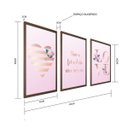 Ver imagem 5 de Quadro 60x40cm 3pçs Love Flores Moldura Rose