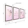 Quadro 60x40cm 3pçs Love Flores Moldura Rose - 5