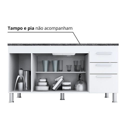 GABINETE DE PIA 150CM BRANCO - 3