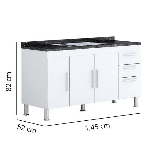GABINETE DE PIA 150CM BRANCO - 4