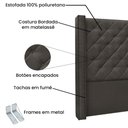 Ver imagem 4 de Cabeceira Cama Box Solteiro 90cm e Recamier Vicenza Suede S04 - D'Rossi Cinza