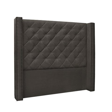 Cabeceira Cama Box Solteiro 90cm e Recamier Vicenza Suede S04 - D'Rossi Cinza