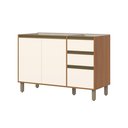Ver imagem 1 de Balcão Pia 03 Portas 02 Gavetas 120cm Venaly C583 Cinamomo Off White - Henn