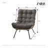 Poltrona Costela com Puff Cinza - Zahav Estofados - 3