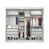 Guarda Roupa Casal com 3 Portas Espelhadas e 6 Gavetas Sollo Plus Novo Horizonte Branco - 4