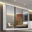 Ver imagem 3 de Guarda Roupa Casal com 3 Portas Espelhadas e 6 Gavetas Sollo Plus Novo Horizonte Branco