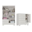 Ver imagem 2 de Quarto Infantil Completo Soninho 5 Portas 6 Gavetas Branco - Panorama Móveis