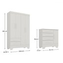 Ver imagem 4 de Quarto Infantil Completo Soninho 5 Portas 6 Gavetas Branco - Panorama Móveis