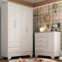 Ver imagem 1 de Quarto Infantil Completo Soninho 5 Portas 6 Gavetas Branco - Panorama Móveis