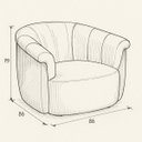 Ver imagem 5 de Poltrona Giratoria Orgânica Elegante Confortavel Redonda Anatomica Sala Quarto Recepção Linho Avelud