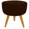 Banqueta Puff Decorativo Redondo Pé Palito Marrom - 1