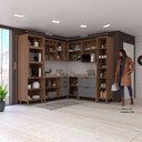 Ver imagem 2 de Cozinha Modulada Completa com 8 Peças Vidro Reflecta Tampos e Paneleiro Aspen Luciane Móveis